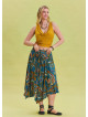 Petrol Midi Skirt with Waist Tie and Gipe Detail 4505